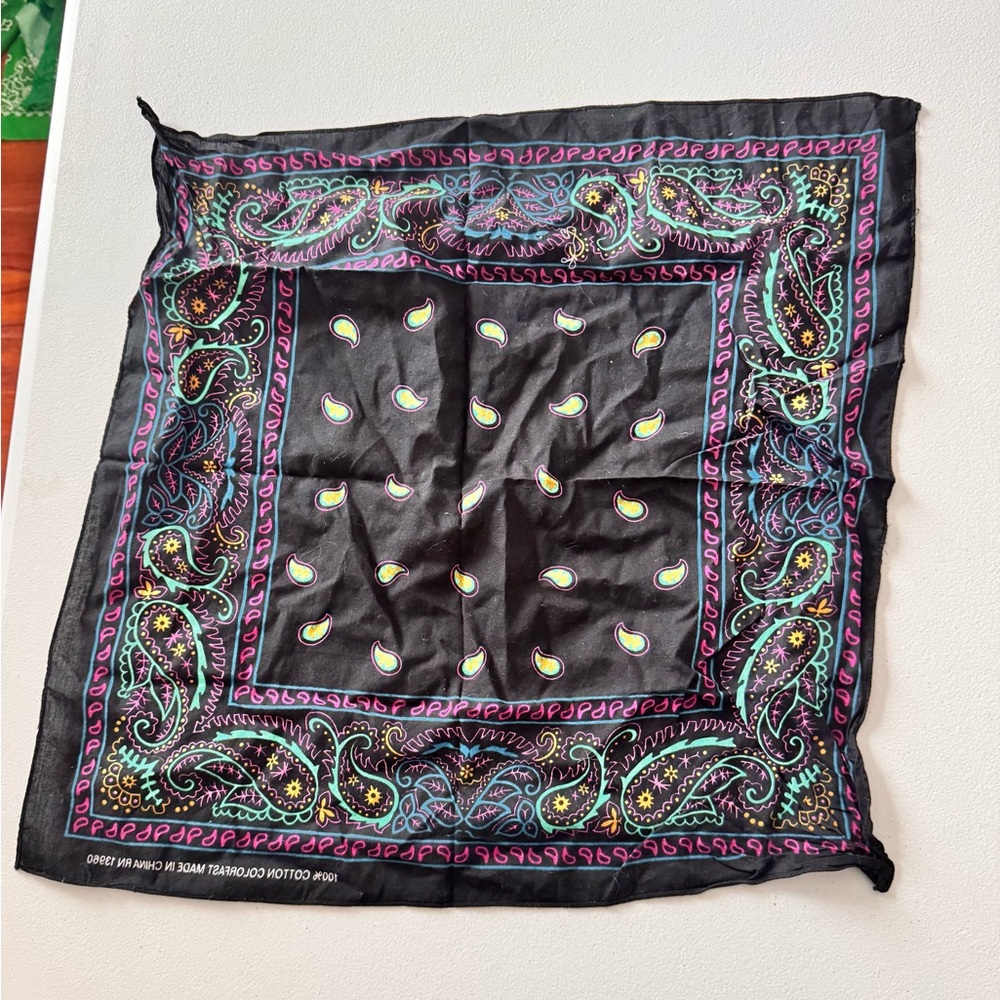 Multicolour Black Paisley Bandana
